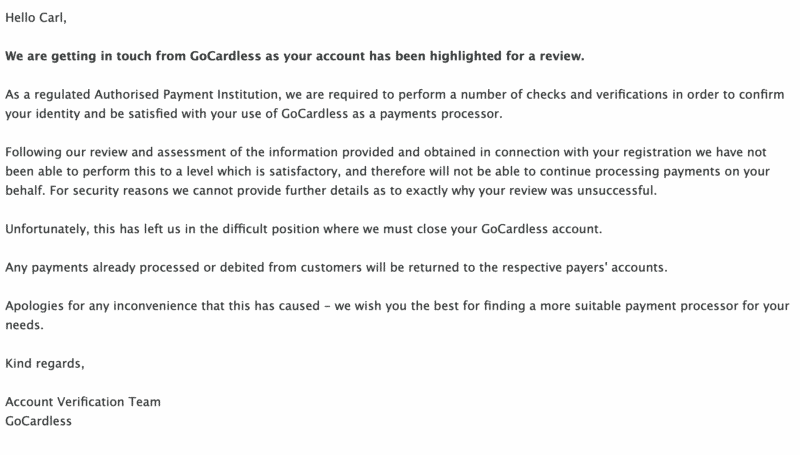 GoCardless Verification