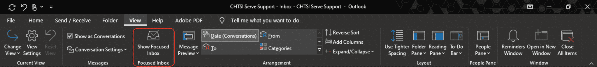 Click on the Show Focused Inbox