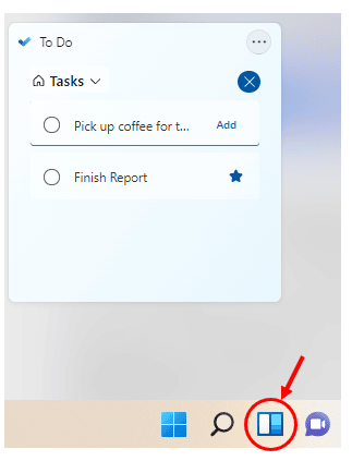 Windows 11, To do Widget Windows 11, To do Widget