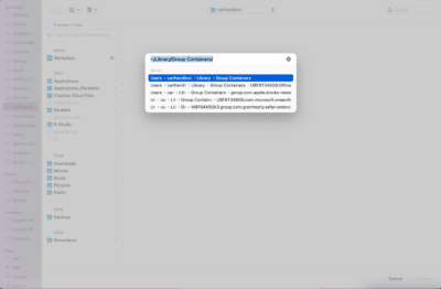 Group Containers Search Group Containers Search