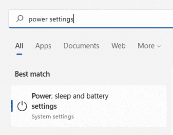 Power Settings Power Settings