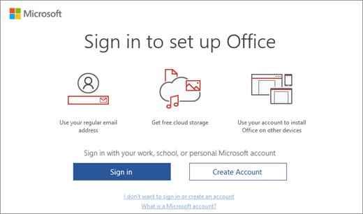Sign in to activate Office